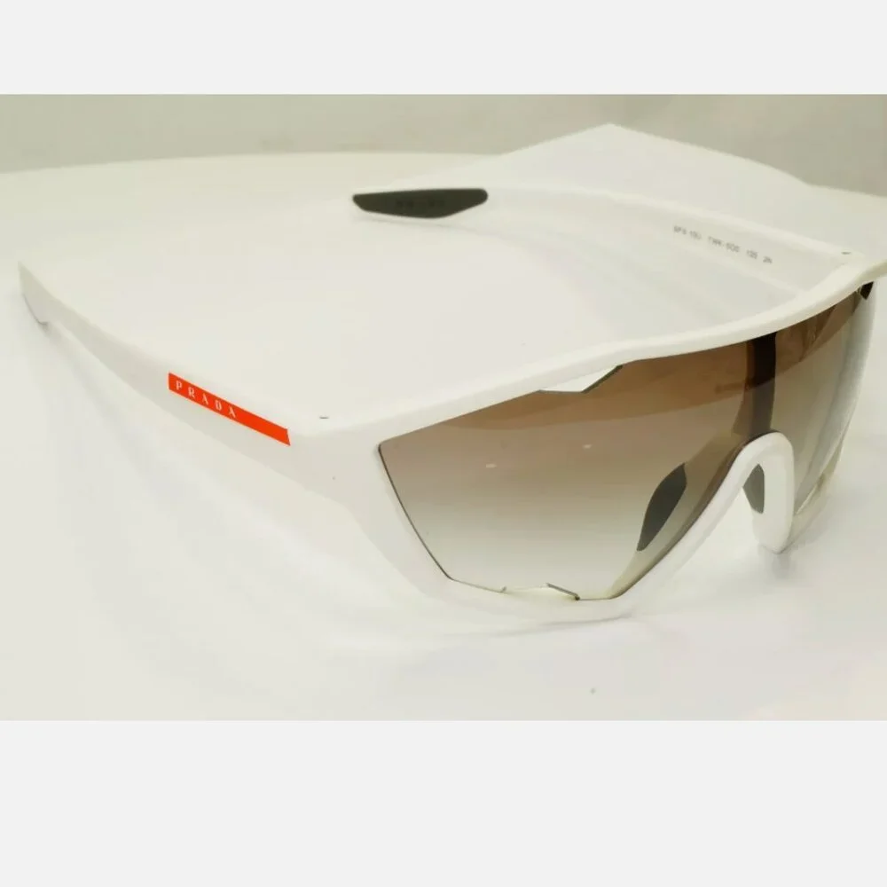 Prada White Shield Cycling Visor Sunglasses